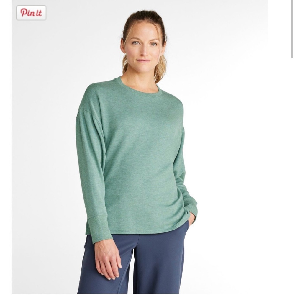 L. L. Bean SoftFlex Crewneck Dolman Long Sleeve Pullover Sweatshirt Size Lg Pet